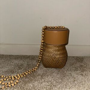 Elegant Brown Woven Shoulder Bag